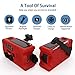 [Upgraded Version] Emergency Weather Radios SOS Alarm AM/FM NOAA Radio Hand Crank Self Powered LED Flashlight 2000mAh Power Bank Red with Multifunctional Climbing Button Carabiner