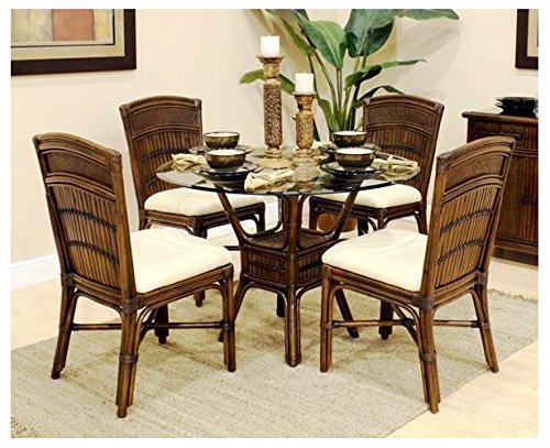 5 Pc. Dining Set in Antique Brown (Linen Champagne)