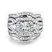 Zealmer Rhinestone Stacking Wedding Ring Silver Color Cubic Zirconia Bridal Ring Gift For Women Size 8