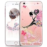 iPhone 7 Plus Case, PHEZEN Clear Soft TPU Protective Case Back Cover with Beautiful Cherry Blossom Flower Series Slim Fit Ultra Thin Silicone Skin Cover for 5.5 inch iPhone 7 Plus (Flower Fairy)