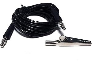 STATIC CARE ESD Grounding Cable with Alligator Clip - 8 Feet - Ground Cable Cord with Clip, Earthing, Grounding, ESD, Static Control, EMF Radiation Fabrics, Plug into Your Outlet Grounding Adapter