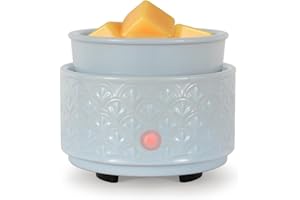kobodon Ceramic Wax Melt Warmer - 3-in-1Electric Wax Warmer-Fragrance Candle Burner for Scented Wax Tarts and Essential Oils - Wax Melts as Gifts for Moms Grandma Women Girls（Blue）