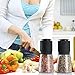 Salt and Pepper Grinder Set, Adjustable Coarseness Clear Glass Body Salt Mills Salt and Pepper Shakers by Seatore
