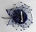 Coolwife Womens Fascinator Veil Flower Cocktail Tea Party Headwear (Dark Navy Blue)