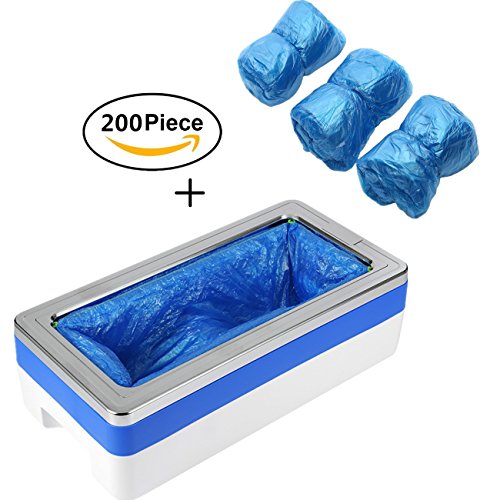 Automatic Shoe Cover Dispenser with 200pcs Disposable Plastic Boot &Shoe Cover by HCW