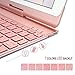 iEGrow F180 Rose Gold Case with Keyboard, 7 Colors Adjustment Backlit and Breathing Light Keyboard with 360 Degree Rotatable Cover for iPad 6th/iPad 5th Generation/Pro 9.7/Air 2/Air
