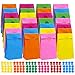 Cooraby 60 Pieces Mini Kraft Paper Bags Flat Bottom Party Bags Grocery Bags with 144 Pieces Stickers for Birthday Tea Wedding Party Supplies