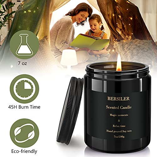 Bersiler Jar Candles - Scented Candles 7 oz - Wood Sage Sea Salt Cleansing House Negative Energy Clearance - Gift for Women/Men Birthday Valentine\'s Day Soy Wax