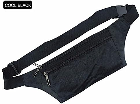 Funshow Waterproof Waist Travel Sport Belt Money Wallet Pouch Bum Hip Bag Outdoor Sports Pack Hiking Leisure Mini Zip Bag Black