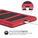 MoKo Case Fit iPad Mini 4 - Silicone + Black Hard Polycarbonate Protector Cover Case with Foldable Stand & Built-in Screen Protector/Bumpers Fit Apple iPad Mini 4 2015 Tablet, RED