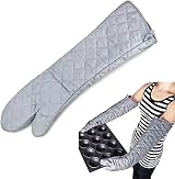 Linwnil 23 Inch Heat Resistant Oven Gloves Cotton Kitchen Mitts view 4