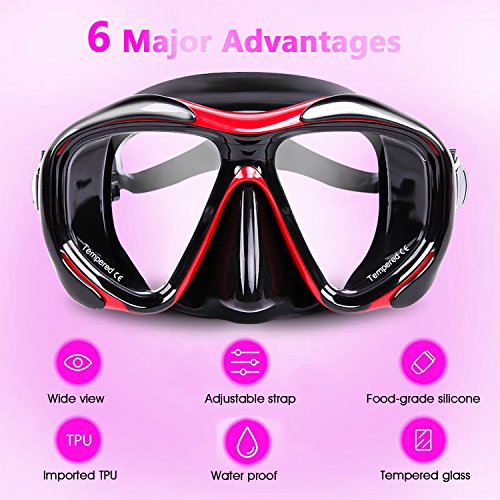 Teyo Diving Mask, Scuba Diving Mask for Snorkeling Freediving Diving Panoramic Dive Mask