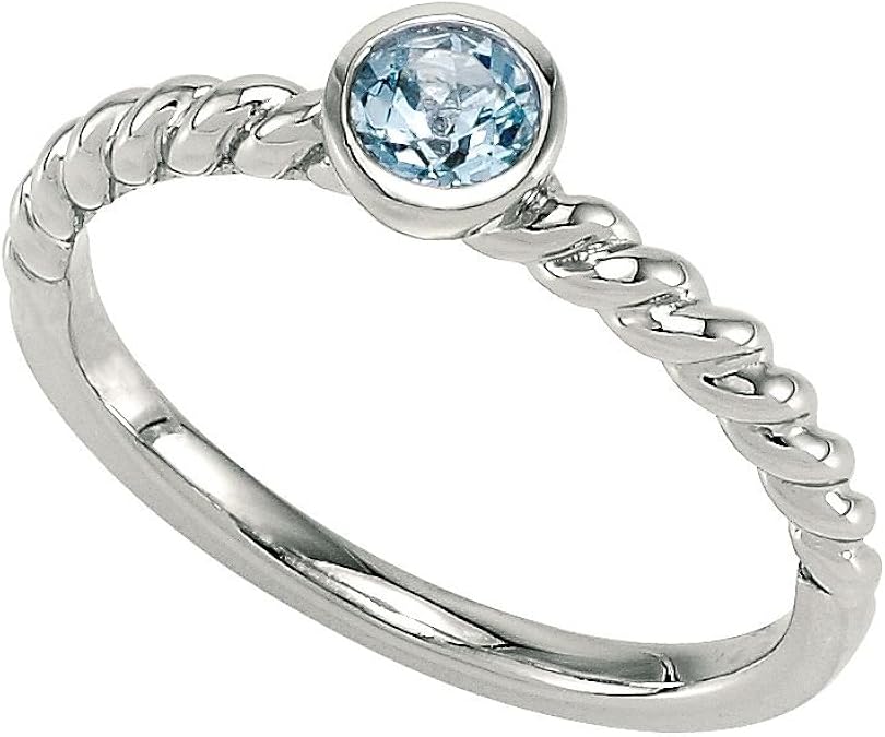 Amazon.com: Sterling Silver Stackable Gemstone Ring: Jewelry
