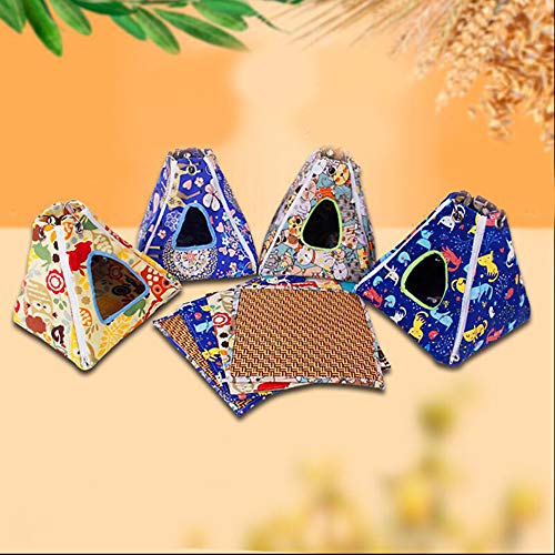 Bird Nest Hut Hammock Tent Bed Toy for Pet Parrot Parakeet Cockatiel Conure Cockatoo African Grey Amazon Lovebird Finch Canary Budgie Hamster Rat Gerbils Chinchilla Ferret Squirrel Cage Swing (L) - Thumbnail 4