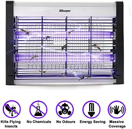 Electric Indoor Bug Zapper, ABsuper Indoor Mosquito Fly Insect Killer 20W 6000sq.ft Coverage for Home Garden Stable Warehouse