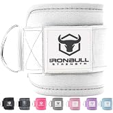 Women's Ankle Strap for Cable Machines &amp; Resistance Bands: Gym &amp; Home Workout Cuff Attachment for Leg Extensions, Kickbacks, Hip Abductors - Booty Exercises (White, Pair)