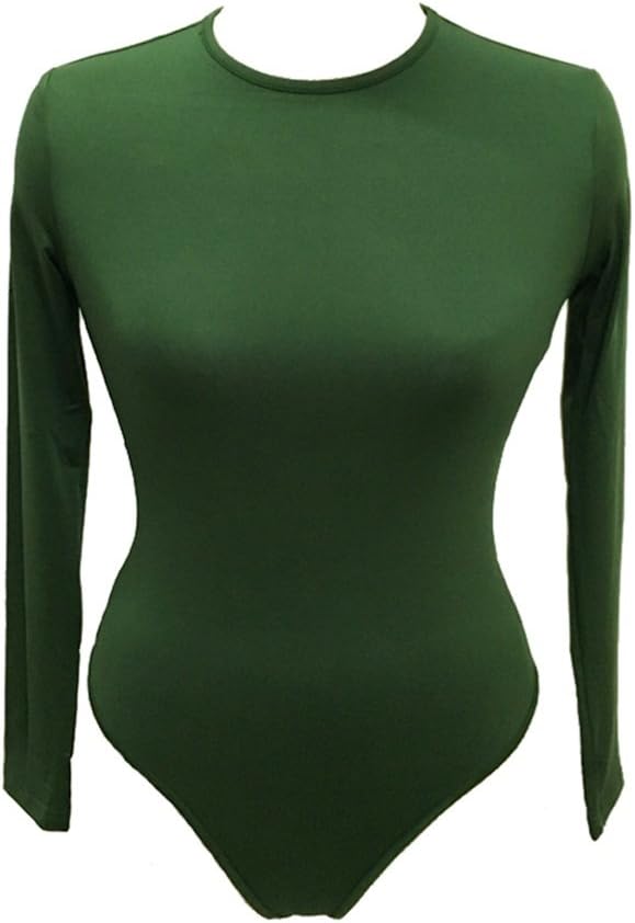iToolai Women Long Sleeve Bodysuit Leotard Snap Button Thong