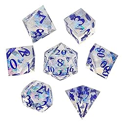 DND Dice Set Resin Sharp Edge Polyhedral Dice D&D