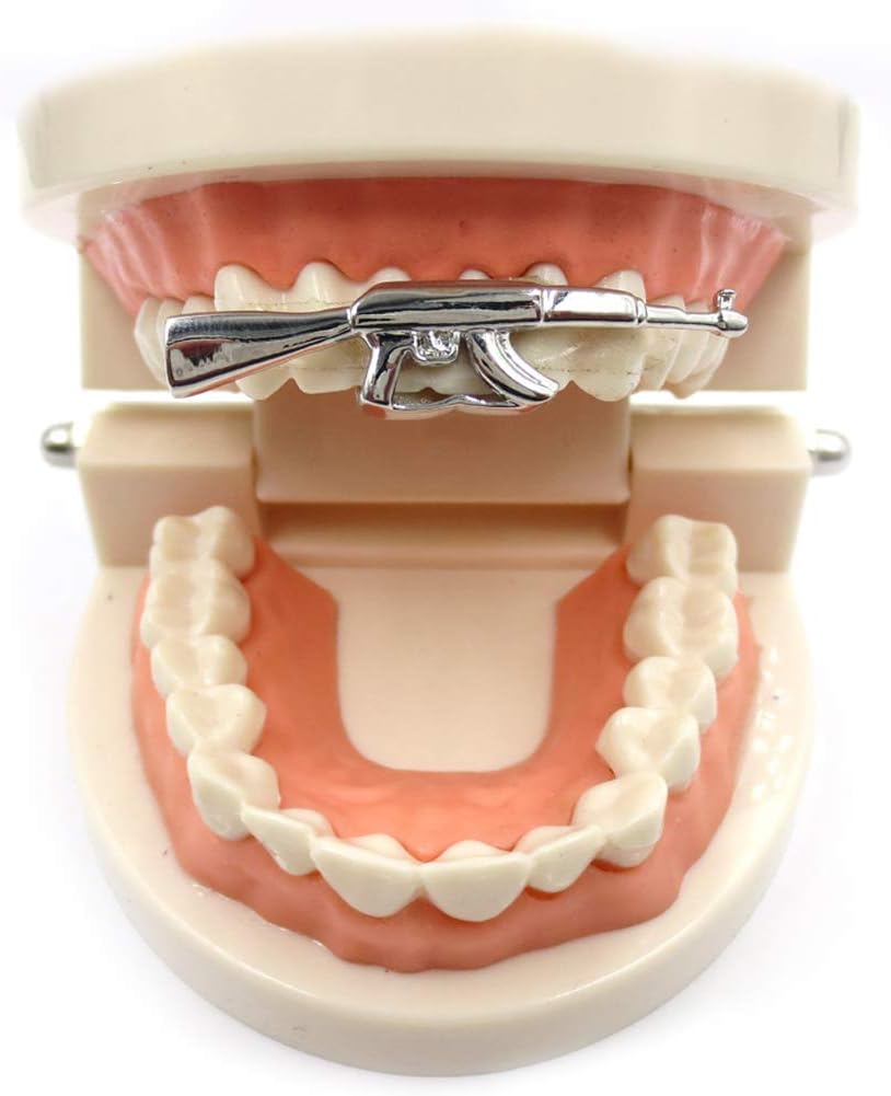 Gold Grillz para hijo, ajuste personalizado, chapado en oro de 14