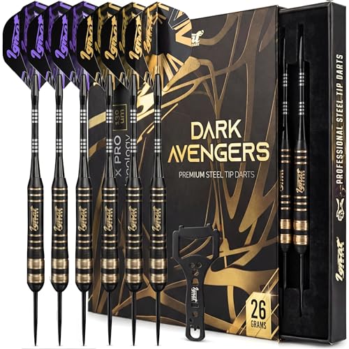 IgnatGames Premium Steel Tip Darts – 3/6/12 Pack Brass Barrels with Aluminum Shafts, 16 GlideXPro Flight Set, Tool Kit & Giftable Case