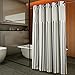Lagute SnapHook Stijl Hook Free Shower Curtain | 74 in (L) x 71 in (W) | Removable Liner | See Through Top | Machine Washable | Nordic Stripes