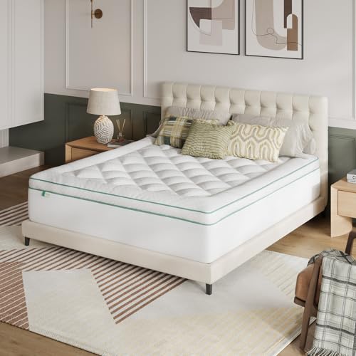 Novilla Double Mattress Topper 160 x 190 cm, 2-in-1 Memory Foam Gel Mattress Topper, Separable Design (Combined or Single Use), Soft Padded Layer + Foam, Washable Cover