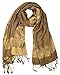 Peach Couture Women's Ravishing Reversible Jacquard Paisley Shawl Wrap Pashmina Khaki Gold