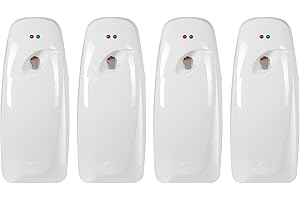 ENBATH Automatic Air Freshener Spray Dispenser (4-Pack) Wall Mounted or Free Standing, Commercial and Home Use, Multiple Time Scent/Mist Release Settings for Room/Bathroom Sprayer (White)