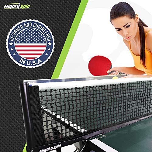 MightySpin Premium Ping Pong Net - Table Tennis Clipper Net and Post Set Stretches to 72", Tournament-Ready, Replacement Nets Fit Any Table for Indoor or Outdoor Play - Easy to Setup - Thumbnail 2