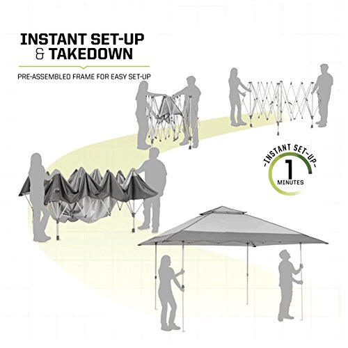 SunTime 12' x 12' Pop Up Canopy with Mosquito Netting and Solar LED, Outdoor Portable Folding Gazebo Tent