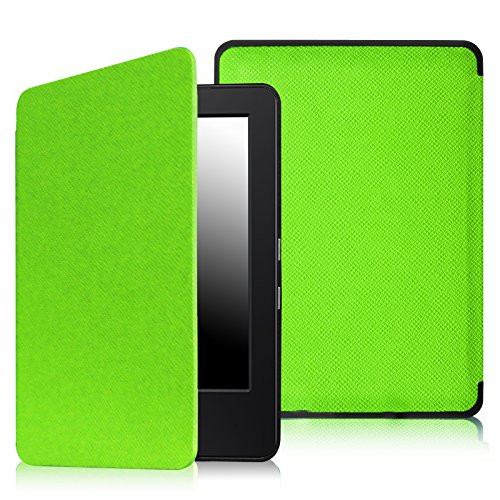 Fintie SmartShell Case for Kindle 7th Gen - The Thinnest and Lightest Leather Cover for Amazon Kindle 6" Glare Free Touchscreen Display (7th Generation 2014 Model), Green
