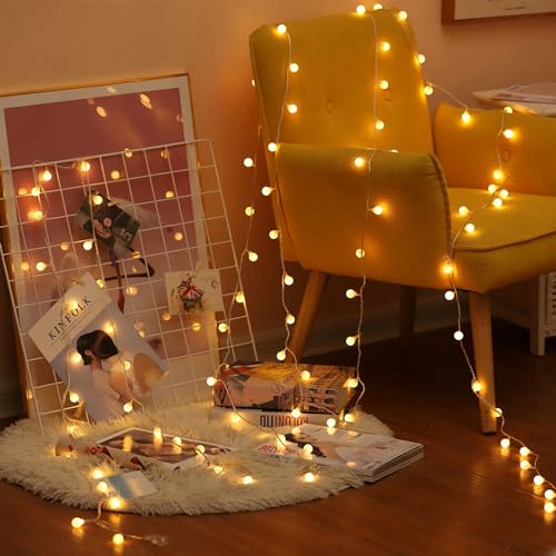 Zorela Globe Fairy Lights, 15M/49ft 100 LED Fairy String Lights with Remote - USB or Battery Powered - 8 Modes - Outdoor Indoor Globe String Lights for Christmas, Bedroom, Garden, Balcony