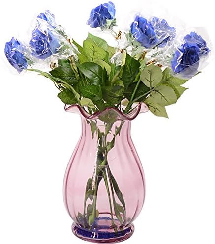 Seasofbeauty 10 PCS Real Latex Touch Rose Flowers Wedding And Home Decor (blue)
