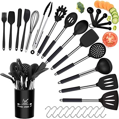 Silicone Kitchen Utensils Set, 30 Pcs Silicone Cooking Utensil Set