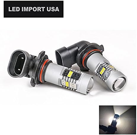 Led import usa Extremely Bright SMD-3020 Chipsets 9006 LED Bulbs with Projector for DRL or Fog Lights, Xenon White (9006)