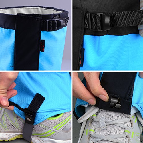 Hfuear Hiking Gaiters, Breathable Waterproof Walking High Leg Gaiters High Leg Gaiters Boot Shoes Cover for Research Climbing Fishing Hunting Trimming Grass-Blue