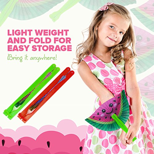 M & M Products Online 24-Pack Watermelon Paper Fans