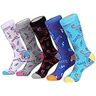 Marino Mens Patterned Dress Socks, Fashion Cotton Socks - 5 Pack - Multi Directional Striped - 10-13