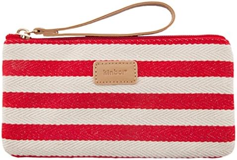 Lucky Cion Zipper Pen/Cion/Phone Clutch Purse Handbags Wallet(8"×4")-Red Stripe DTB6209