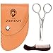 THE ZERIAN Beard & Mustache Scissors With Comb For Precise Facial Hair Trimming -Beards, Mustache & Eyebrows - Stainless Steel & BONUS a Digital Booklet
