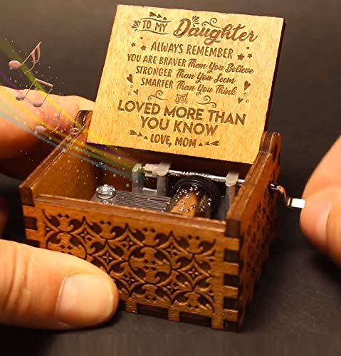 Engraved Music Box - You are My Sunshine, Gift for Daughter from Mom - You Are Stronger Than You Seem (B - From Mom) - Thumbnail 5