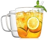 LUXU Premium Large Glass Coffee Mugs(Set of 2)-24