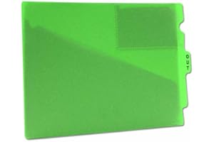 PDC Healthcare FC178GN Outguide, Center Tab, Letter Size, 2 Pockets, Vinyl, 12 7/8" x 9 1/2", Green (Pack of 25)