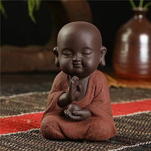 Office Decoration Buddha Statues&Sculptures - Buddha Statues Small Monk Color Sand Ceramic Home Club geomantic Decoration Purple Sand Figurines Tea Pet 1 PCs