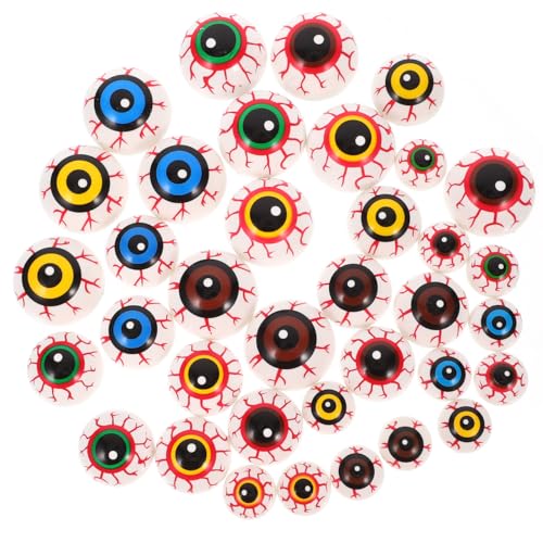 JECOMPRIS Lot de 36 faux globes oculaires d'Halloween : boules effrayantes pour les yeux en plastique pour enfants et adultes Accessoires de fête d'Halloween Décoration 3 tailles