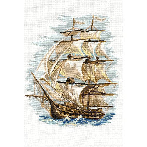 Ship Counted Cross Stitch Kit, 11.75" x 15.75",