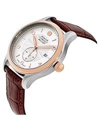 Wenger 79313C - Reloj de pulsera para hombre, esfera plateada, correa de cuero