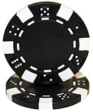 Brybelly 50 Black Clay Composite Striped Dice 11.5 Gram Poker Chips