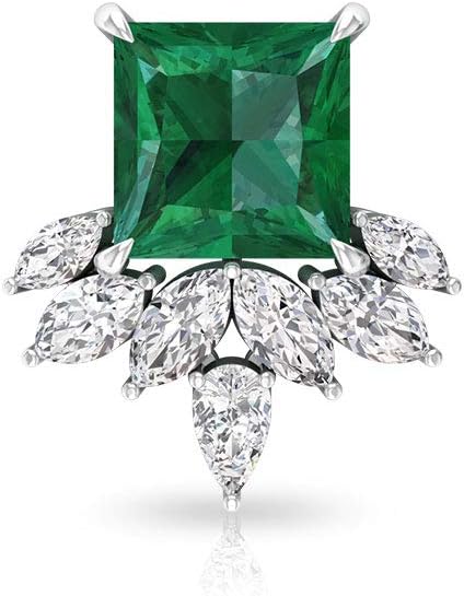2.4Ct Emerald Diamond IGI Certified Stud, Solitaire Princess Cut Gemstone Stud, IJ-SI Color Clarity Diamond Stud, Marquise Pear Shape Diamond Earring, Screw Back