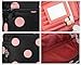 EN'DA professional Big Size Cosmetic Bag for Organize Makeups Travel Makeup Bag with Clear Mirror Single Layer Large Storage Space (Black&Pink)